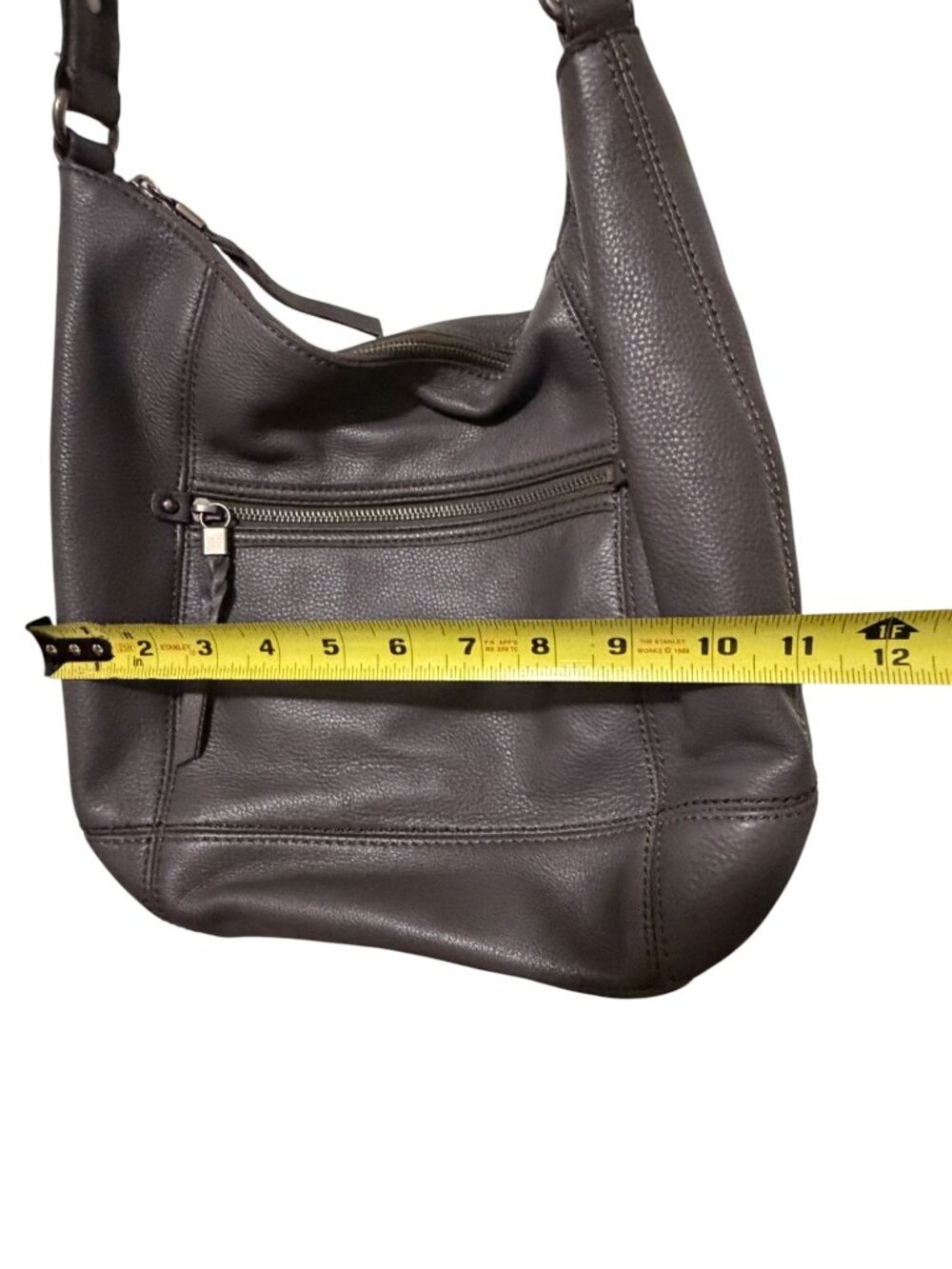 The Sak Slate Leather Sequoia Hobo Shoulder Bag Purse Zipper Closure - Picture 6 of 14